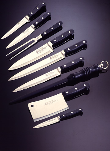 Knife Assortment on PlexiGlas