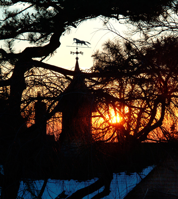 Weathervane at Winter Sunrise