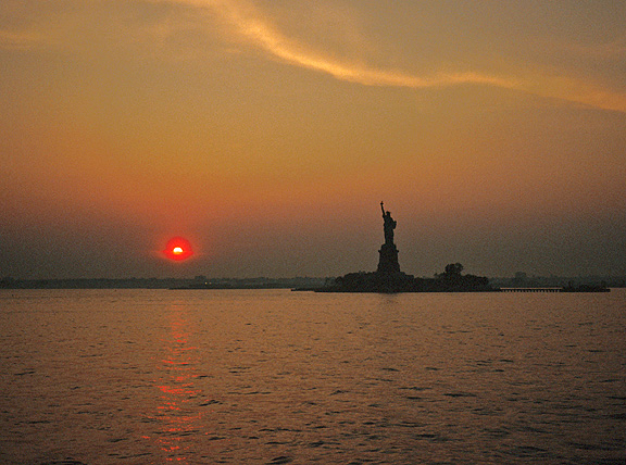 Statue of Liberty at Sunset