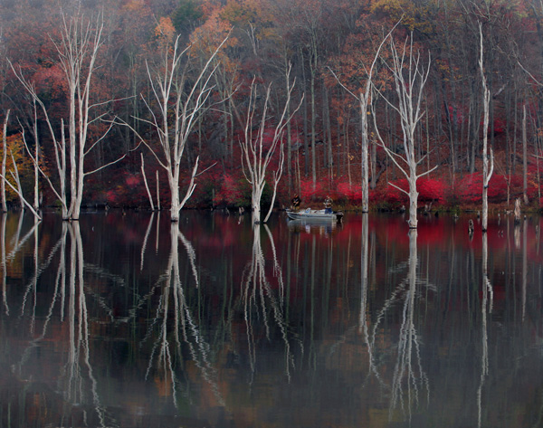 Wanaque Reservoir Fishermen with Mist