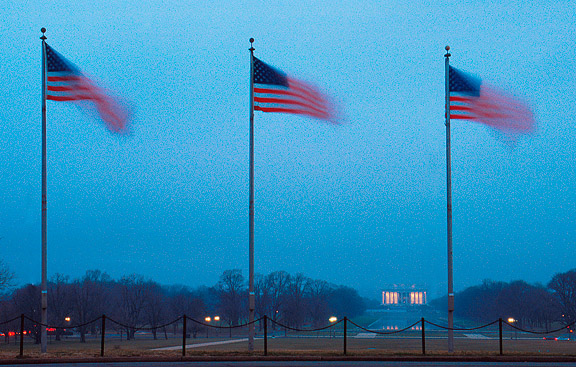 3 Flags Waving