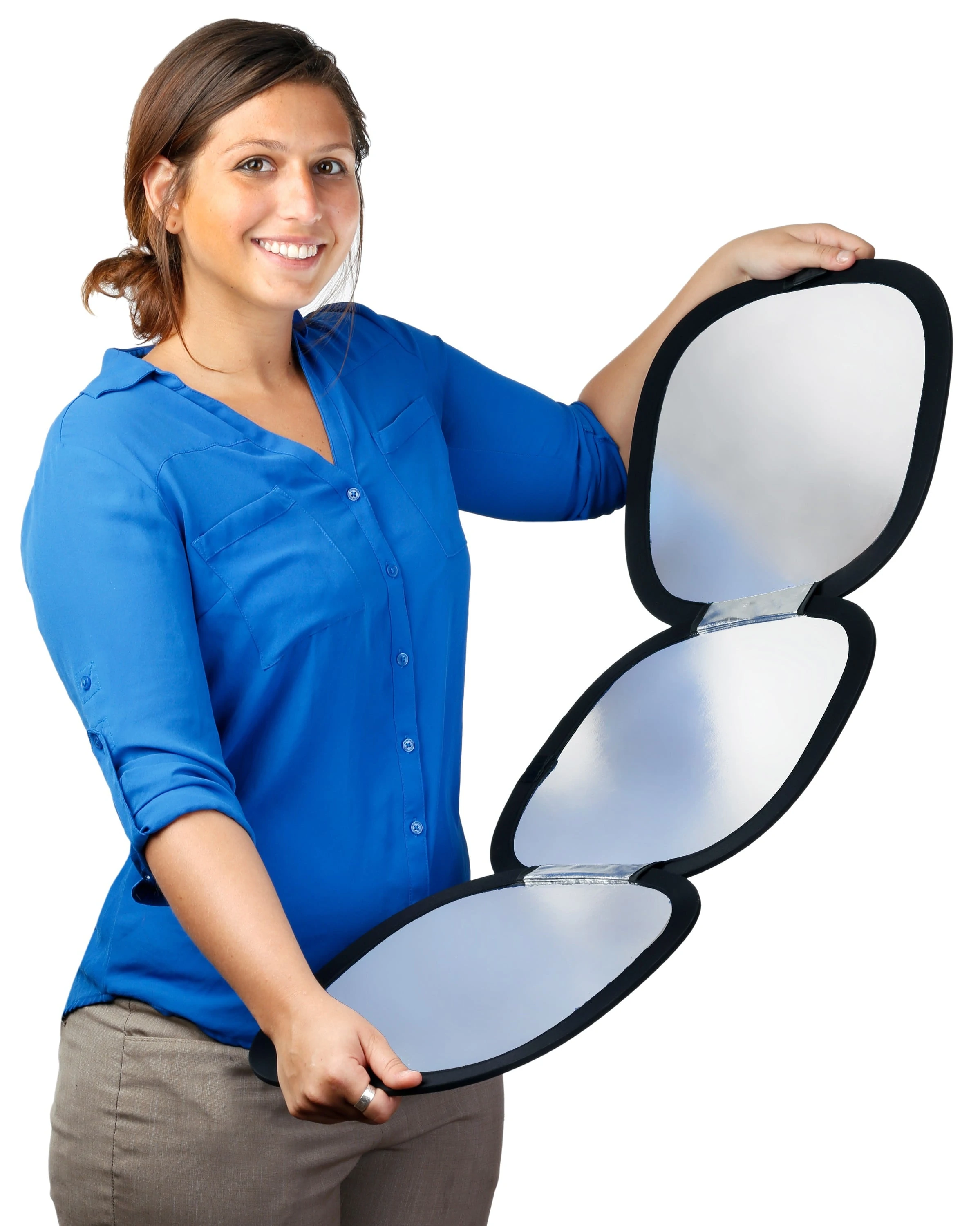 Women unfolding a Triflector