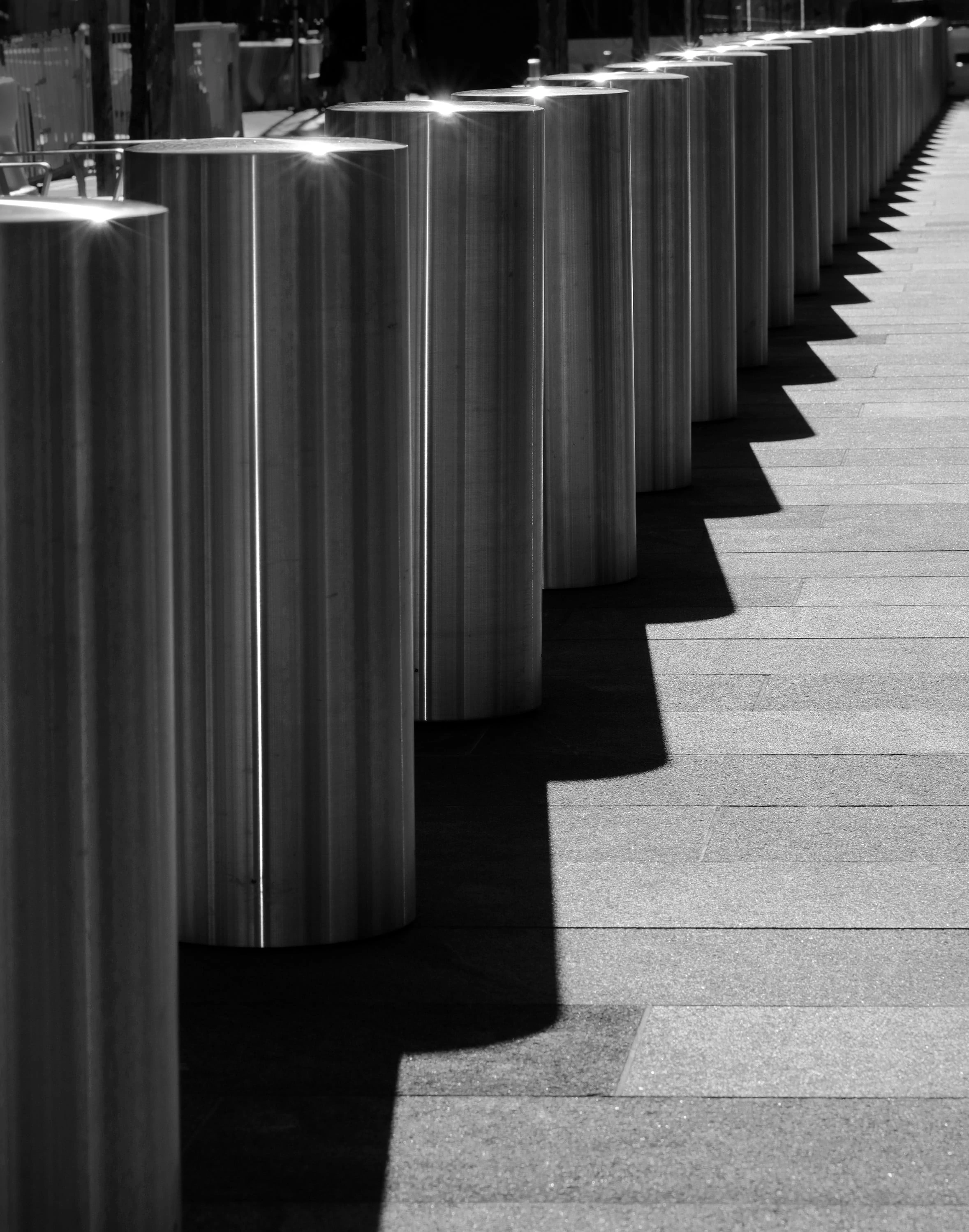 NYC sidewalk barriers on Ninth Avenue