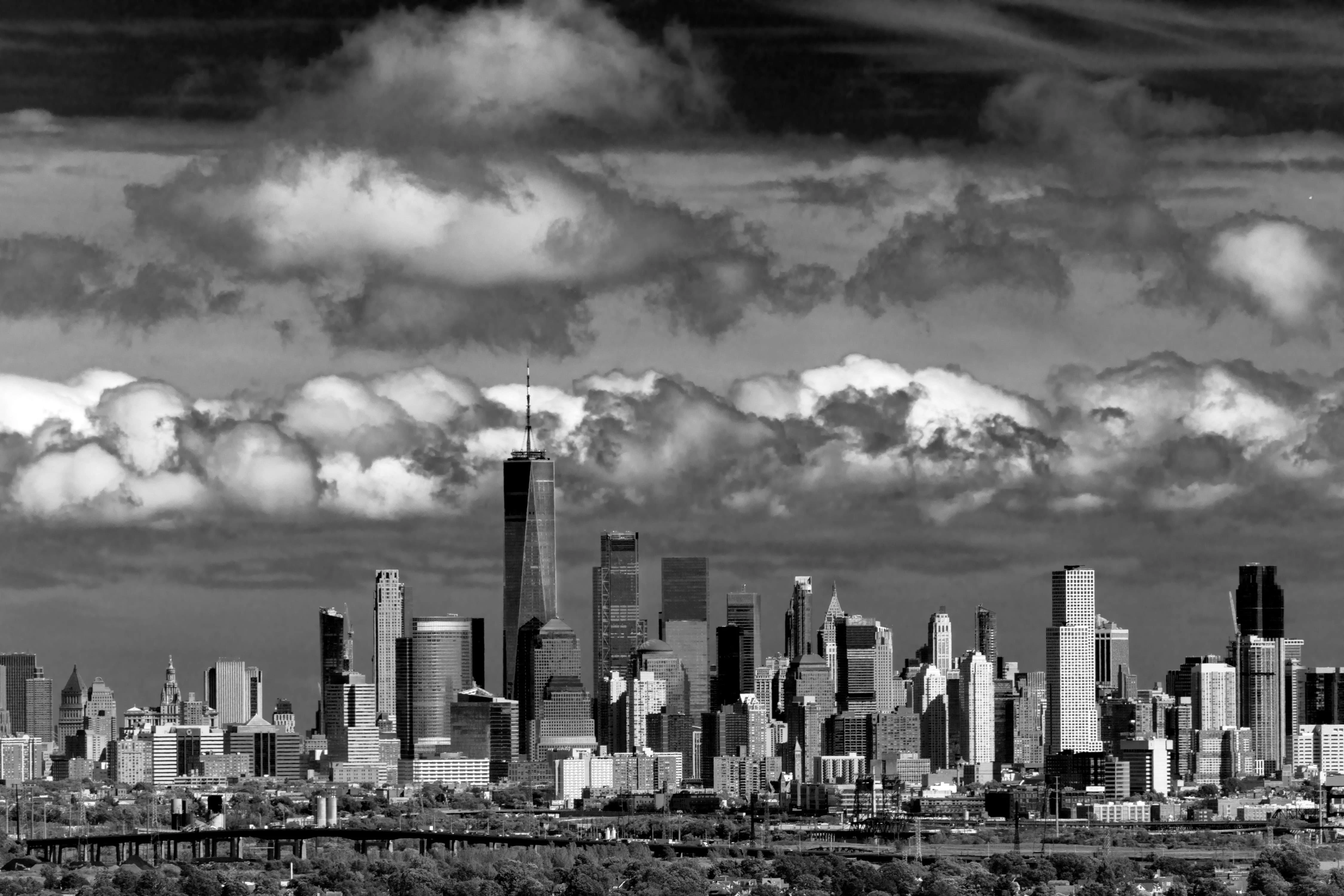 OUT THE WINDOW: sunset view of NYC and Jersey City Skyline from Montclair NJ after Hurricane Isaia