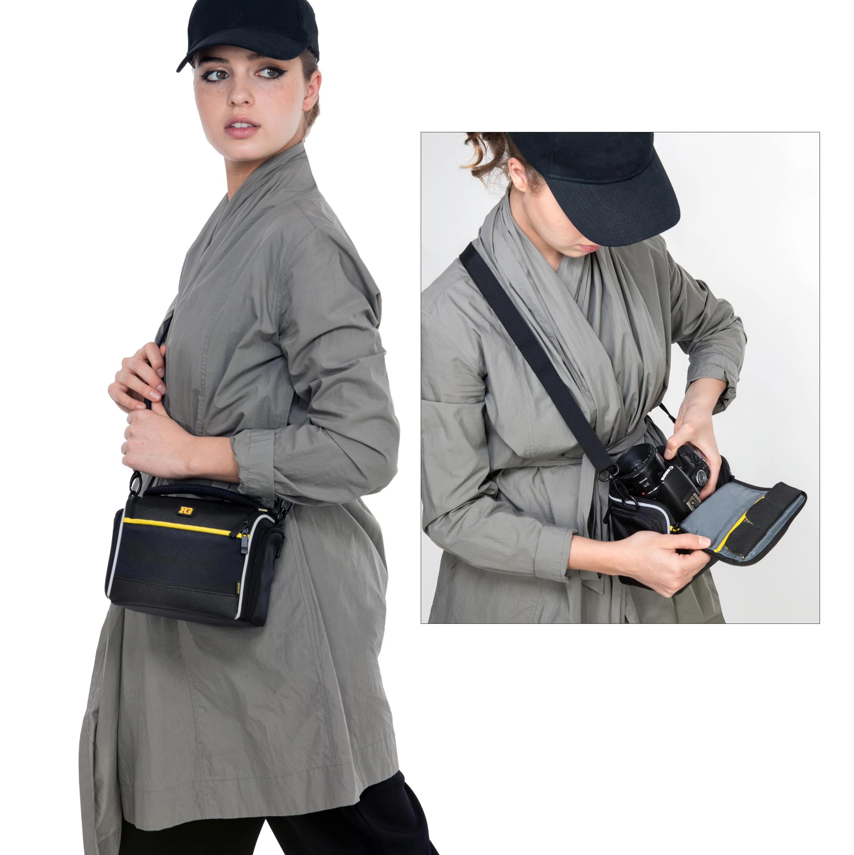 Shoulder Camera Bag in Use by young woman