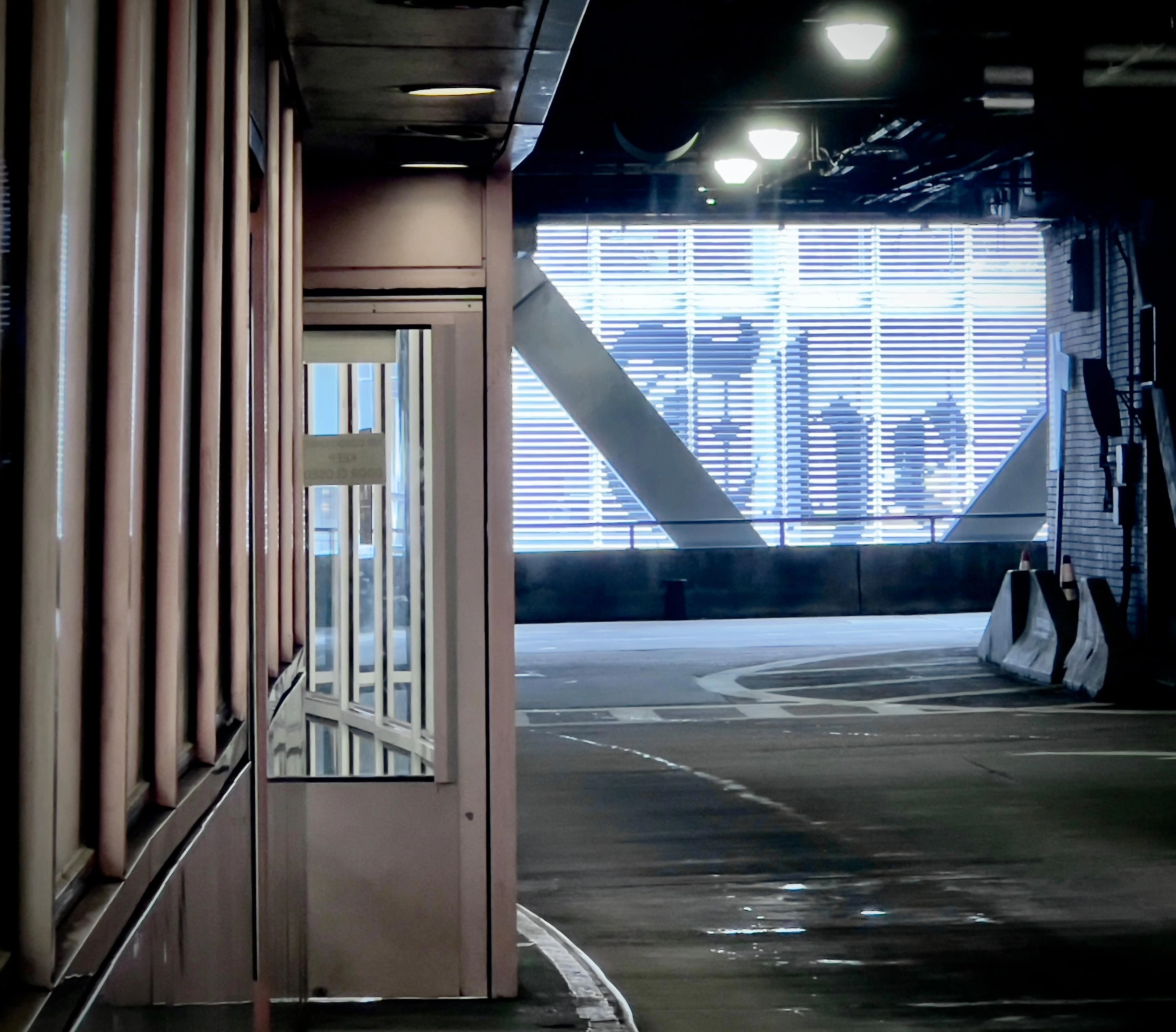 Port Authority Bus Gate with view of the New York Times Building, NYC