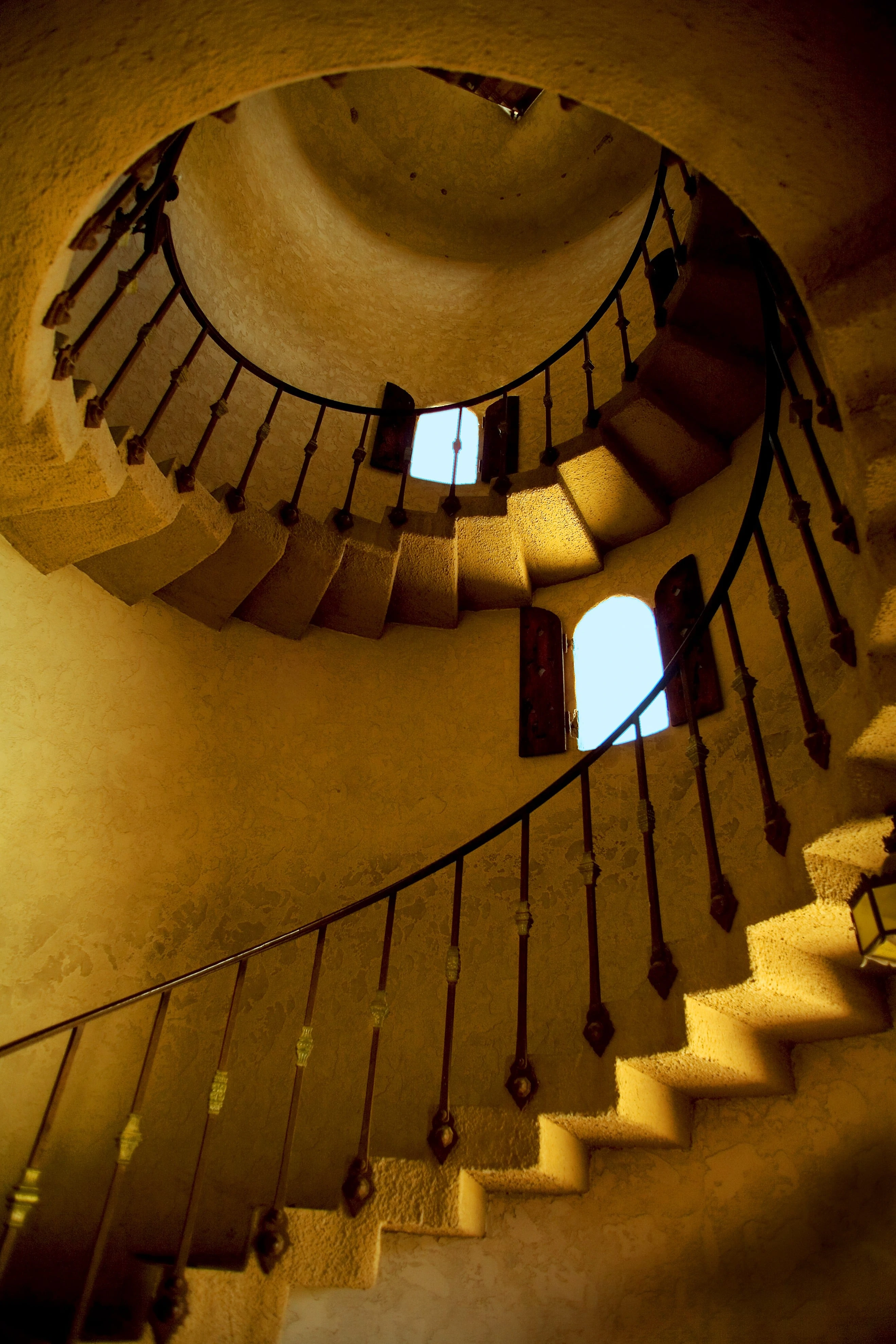 Spiral staircase in Scotty's Castle Death Valley Ranch California
