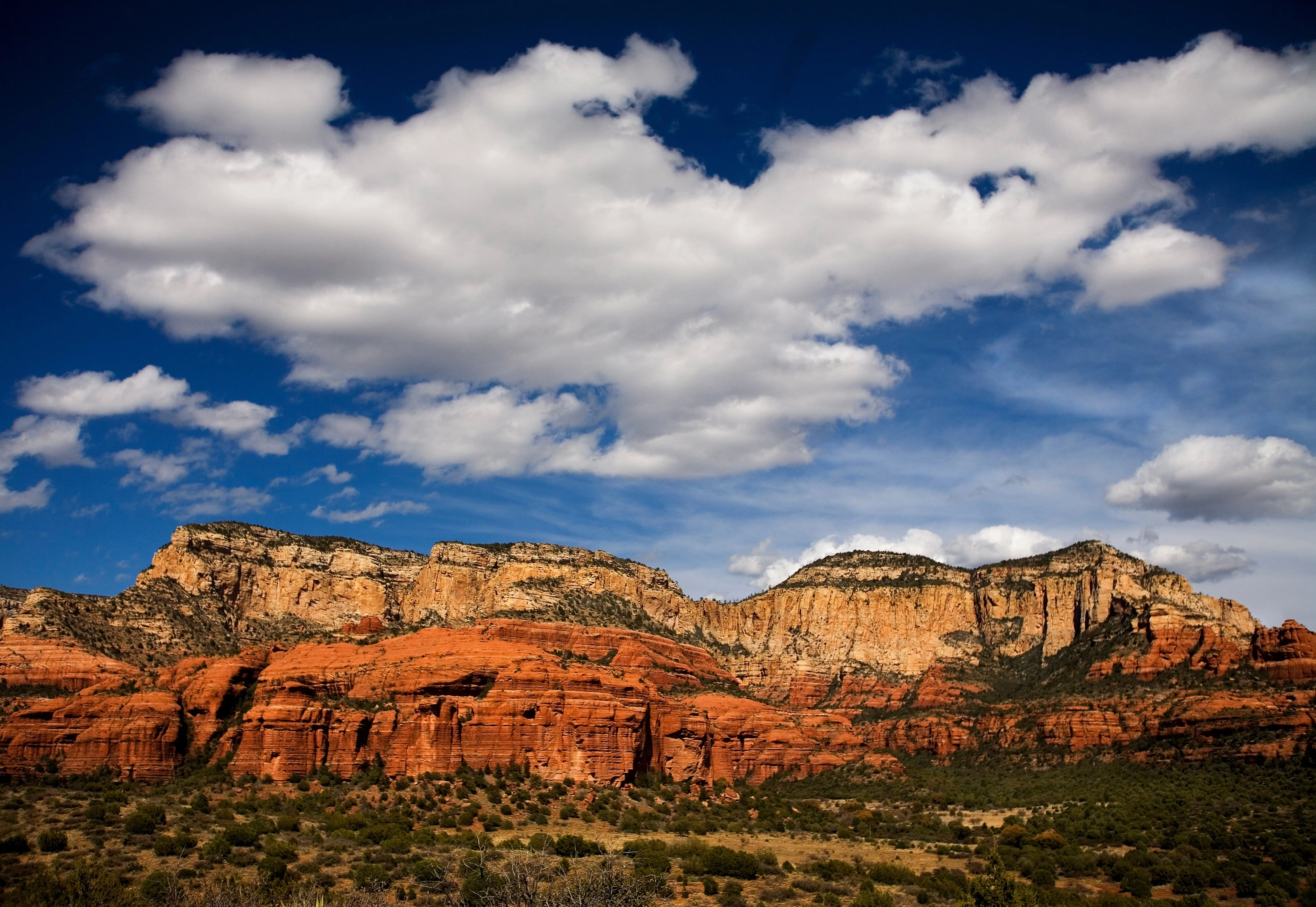 Sedona/Red Rock area, cumulus clouds